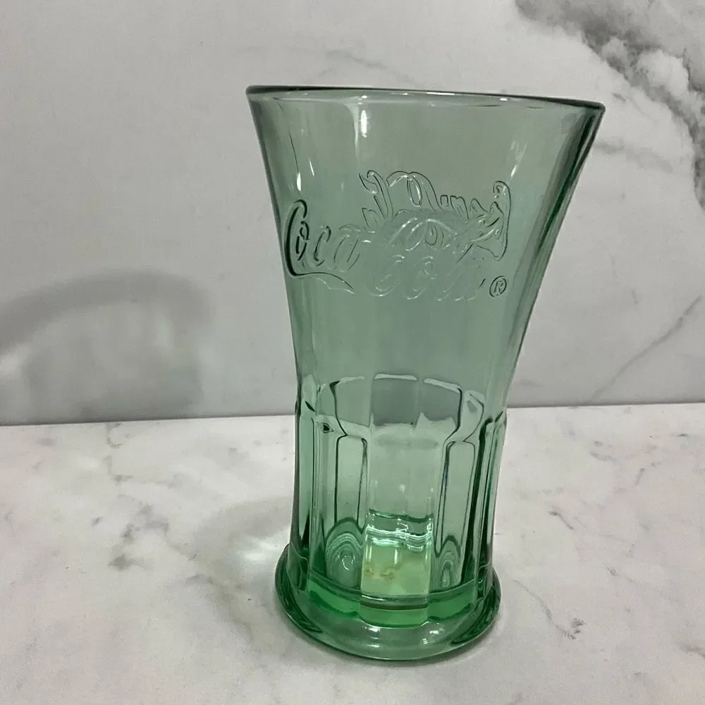 Vintage LIBBEY 16 oz Green Glass Coca Cola Glass